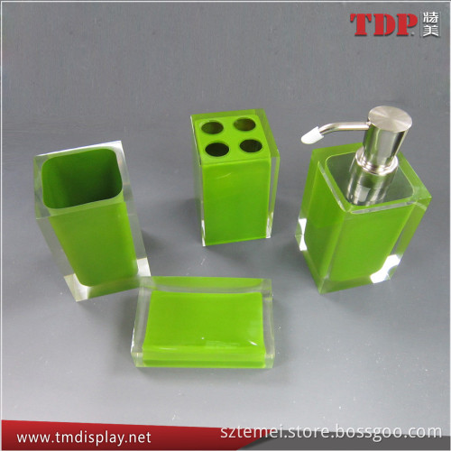 Manufacturer Hot Selling Acrylic Resin Bathroom Accessories Set, 4PCS Bathroom Set, Resin Bathroom Accessories Sets for Hotel